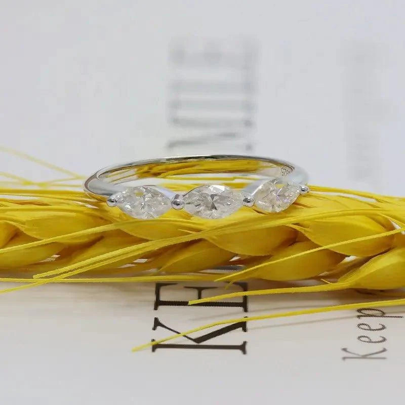 Marquise Cut Lab Grown-CVD Diamond Wedding Ring-Band - JBR Jeweler