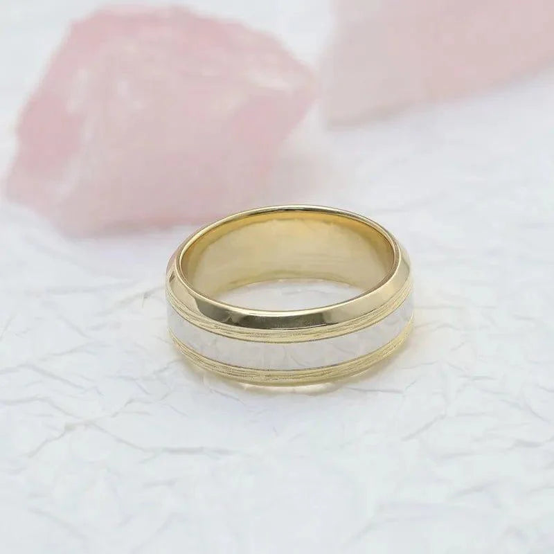 JBR Jeweler Lab Grown Wedding Ring Round Lab Grown-CVD Diamond Two Tone Wedding Band